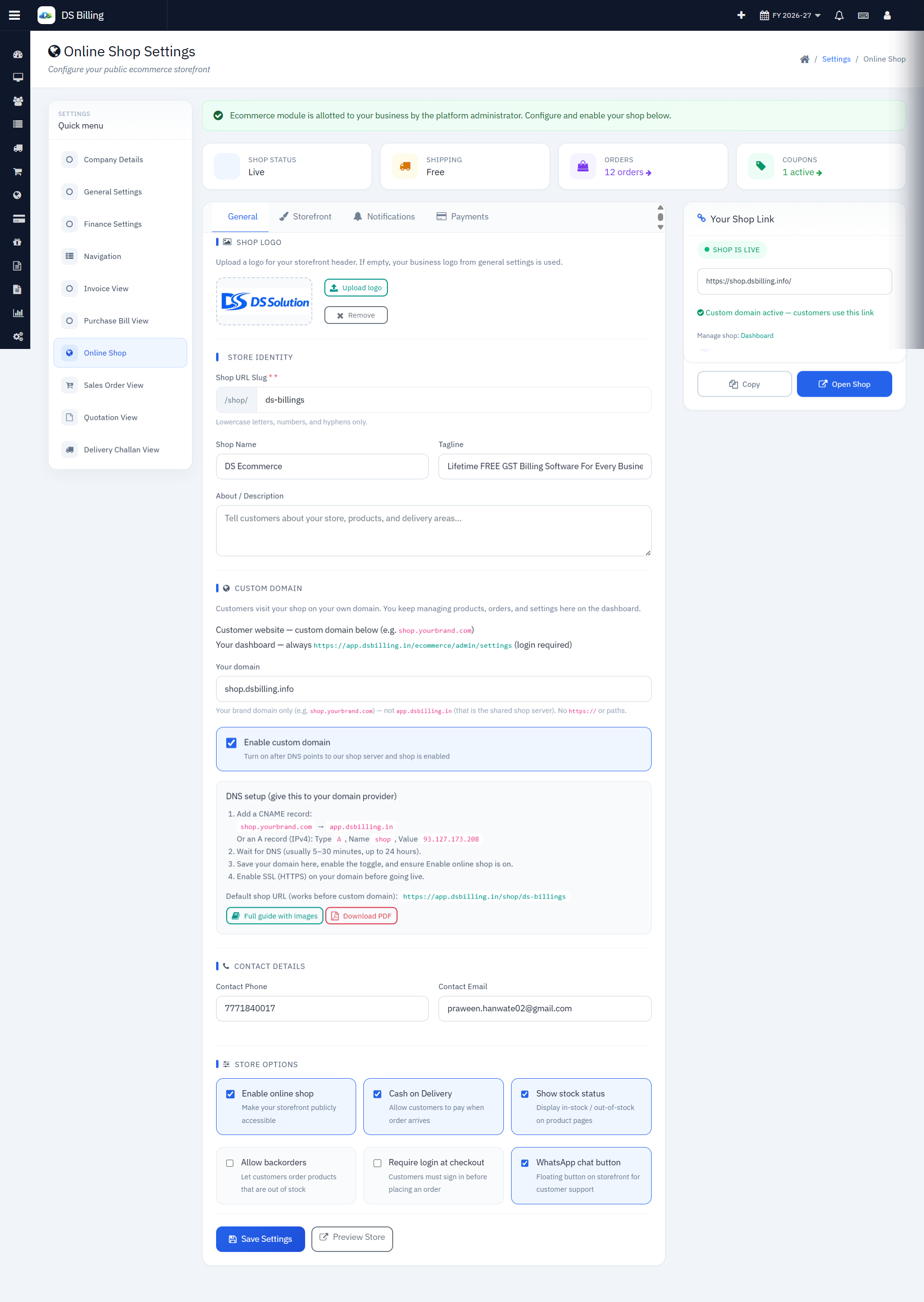 Ecommerce Storefront